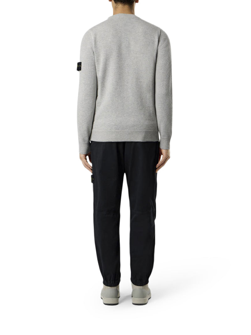 MELANGE EFFECT SWEATER WITH COMPASS LOGO