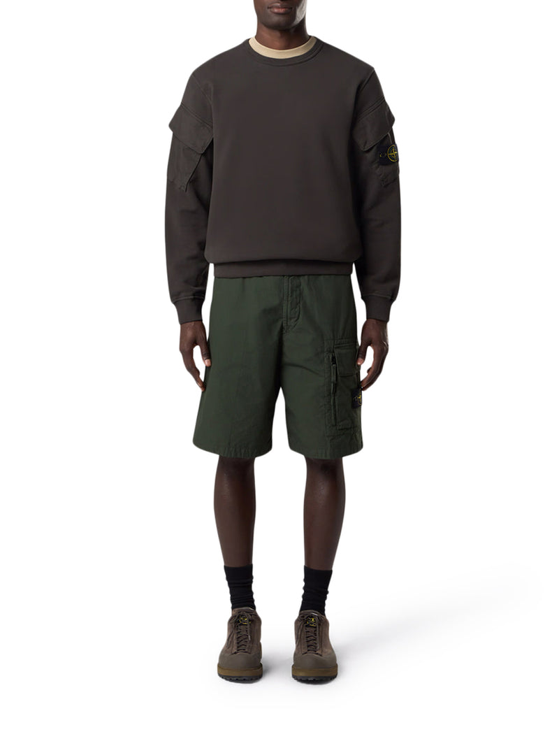 COTTON SWEATSHIRT WITH POCKETS ON THE SLEEVES