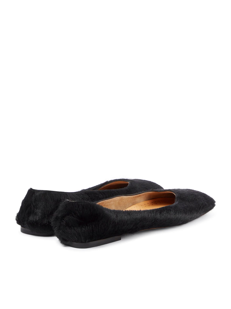 SQUARE BALLET FLAT IN PONY