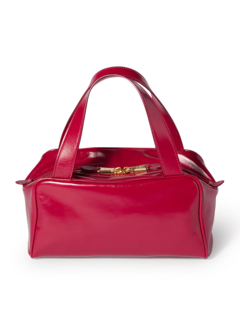 LEATHER TOP HANDLE BAG