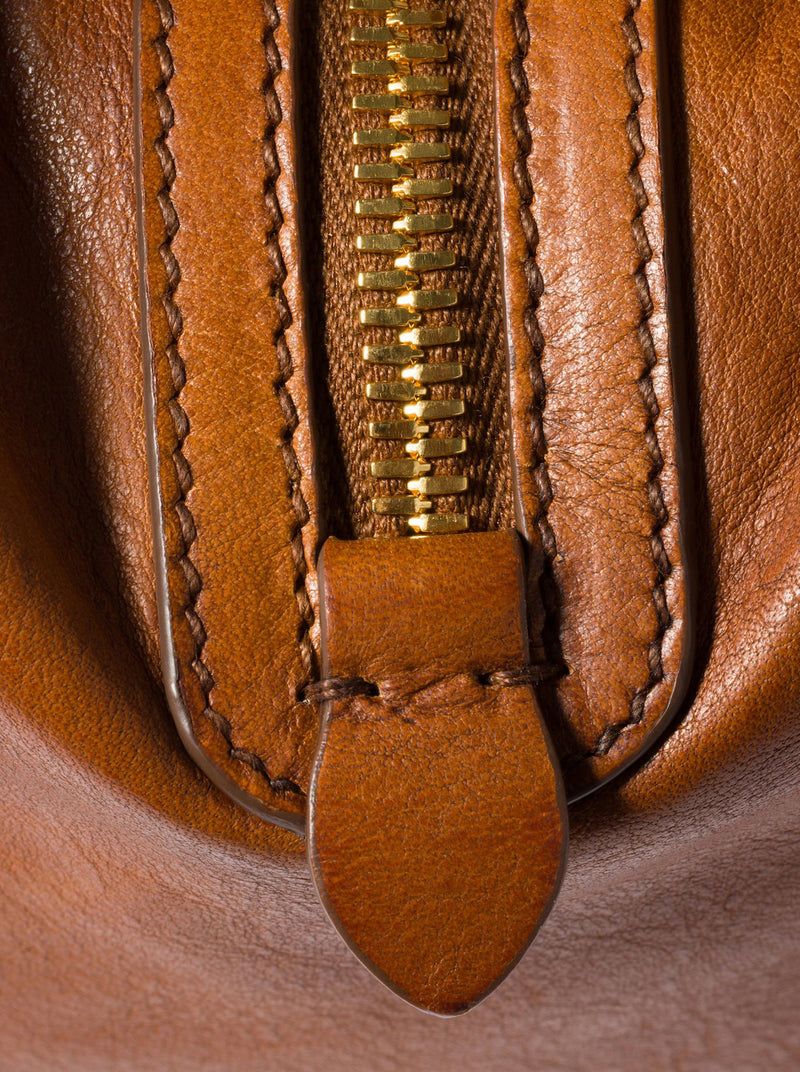 LEATHER TOP HANDLE BAG