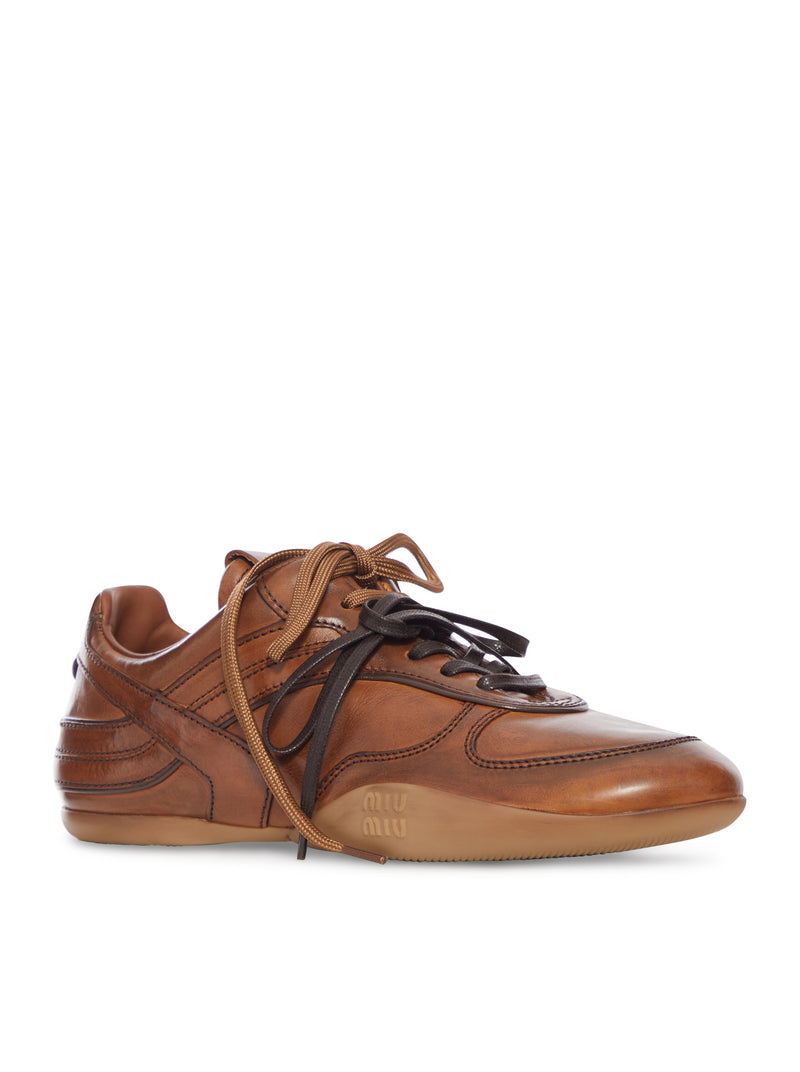 WAXED LEATHER SNEAKERS