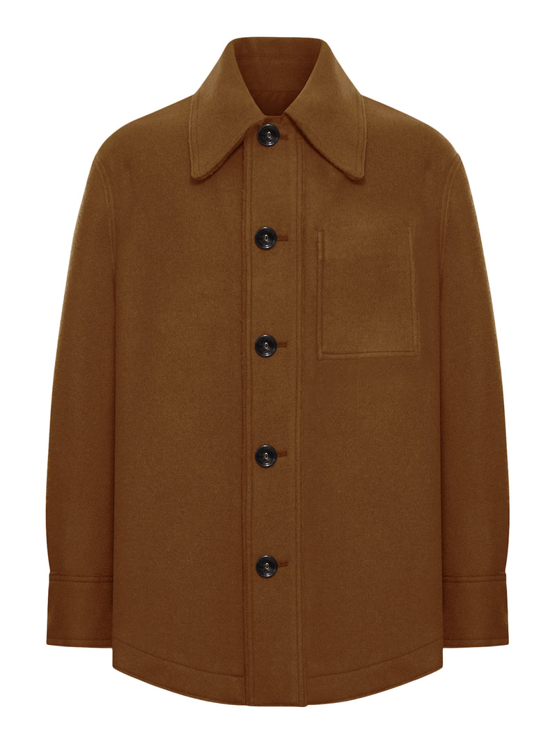 WOOL GABARDINE OVERSHIRT