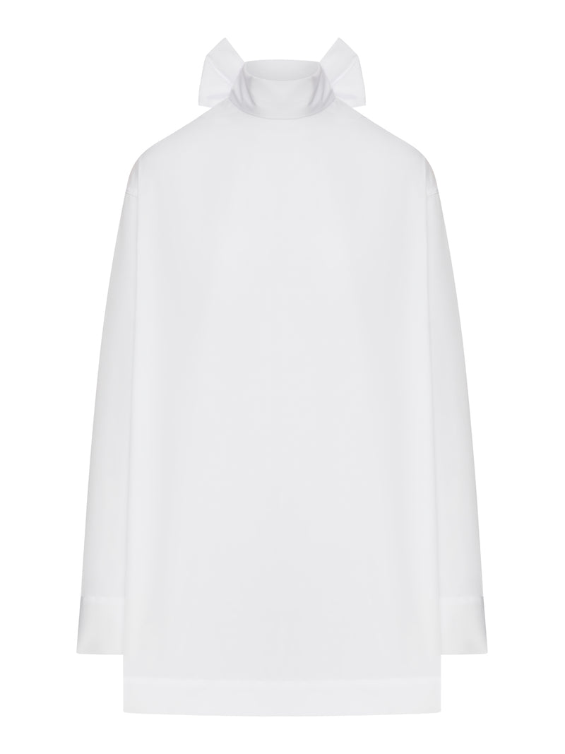 COTTON SHIRT WITH BOW CLOSURE