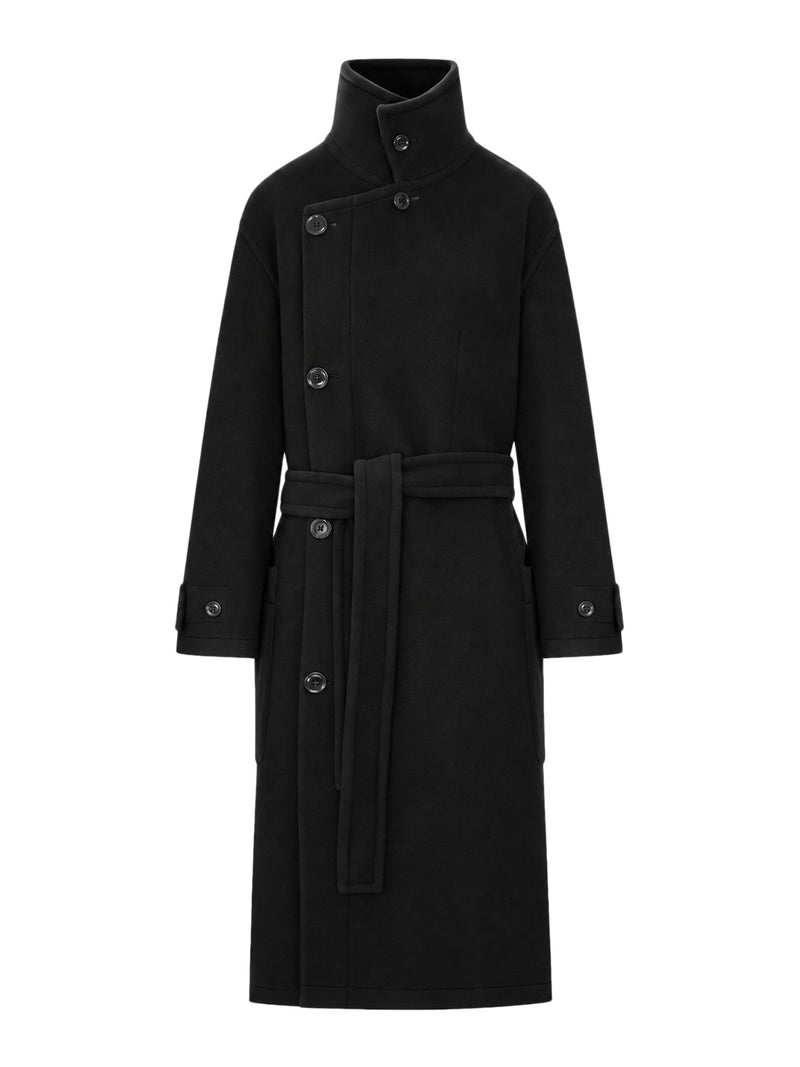 LONG WOOL COAT WITH BELT