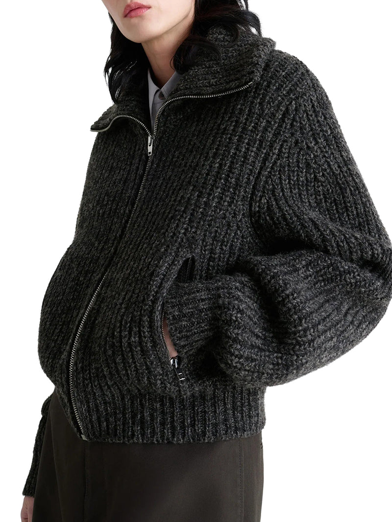 ALPACA ZIP-UP CARDIGAN