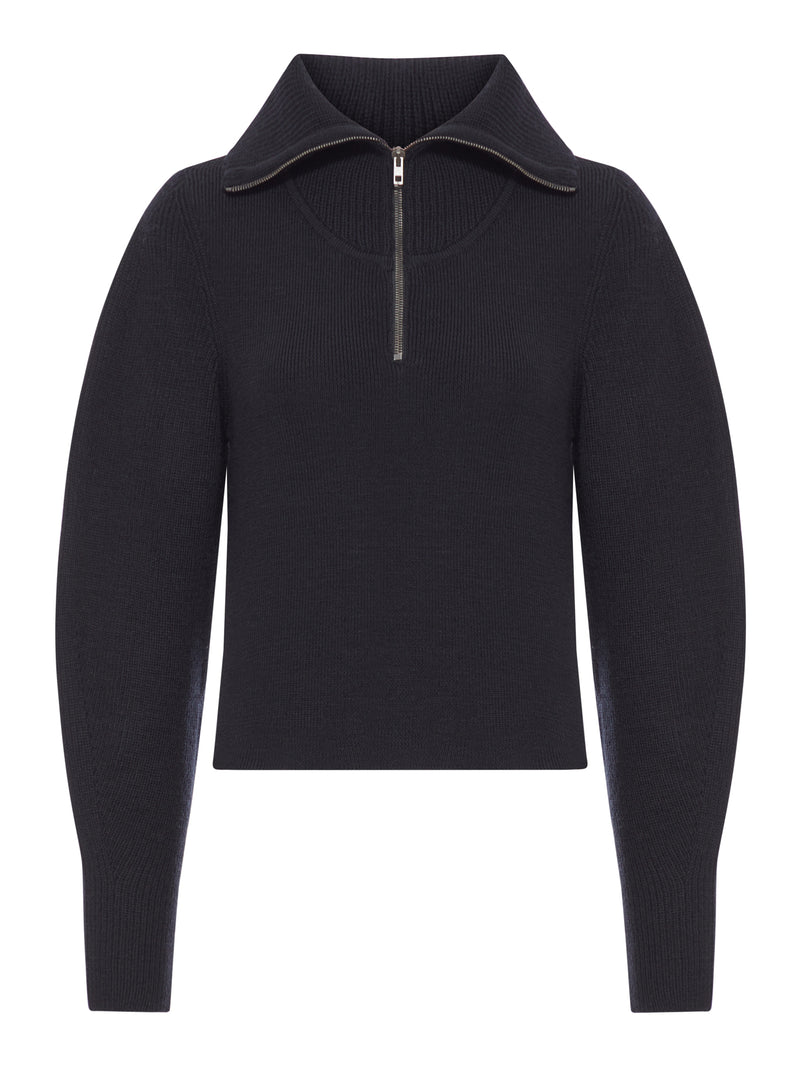 WOOL ZIP-UP SWEATER