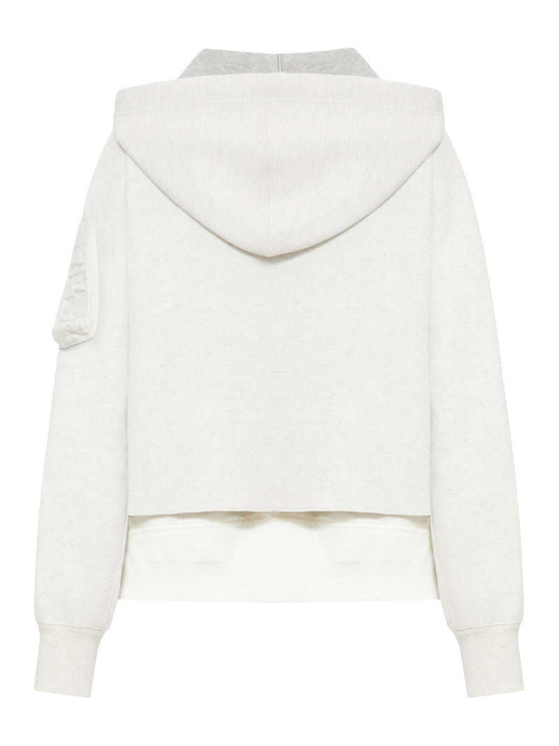 COTTON BLEND SWEATSHIRT WITH HOOD AND BIG POCKETS