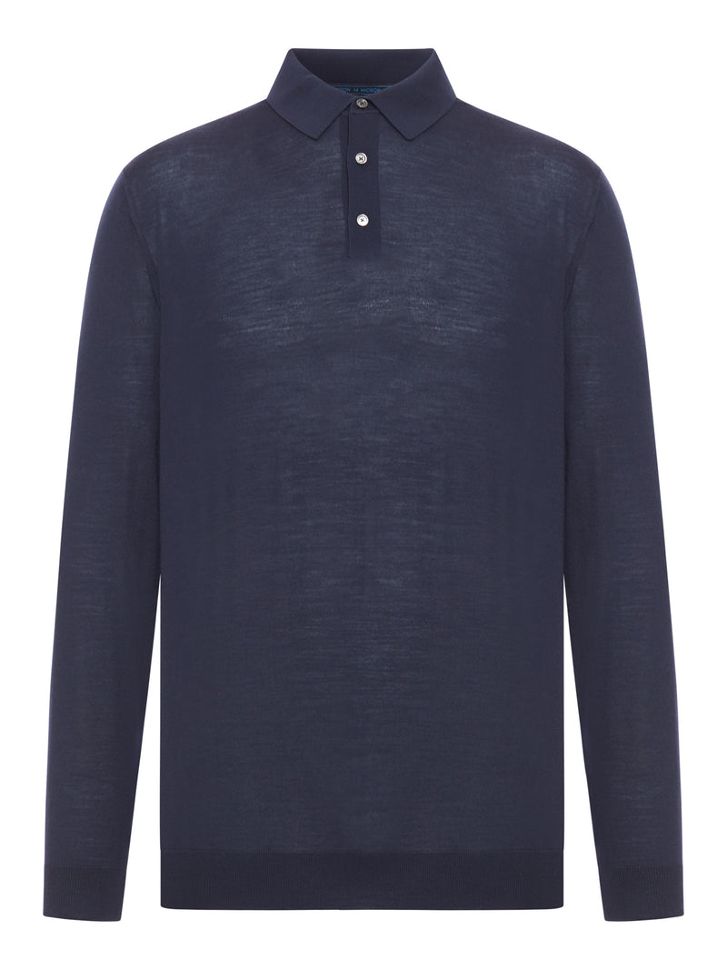 LONG-SLEEVED WOOL POLO SHIRT