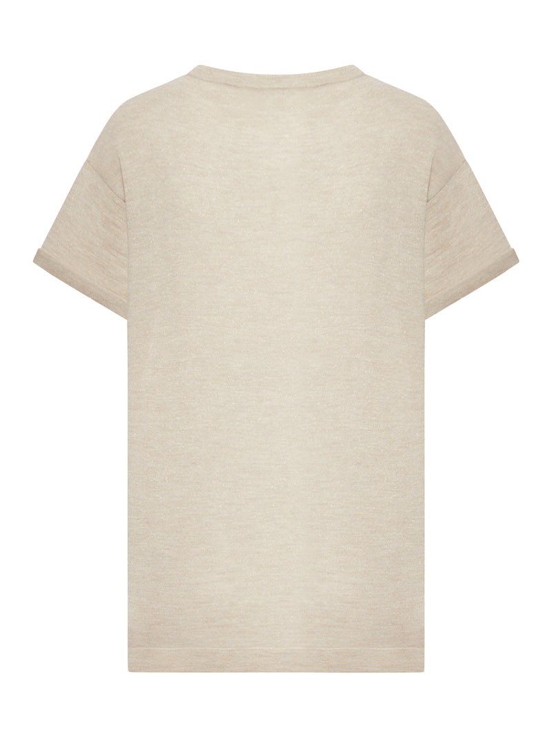 LIGHTWEIGHT CASHMERE AND SILK SWEATER WITH LUREX INSERTS