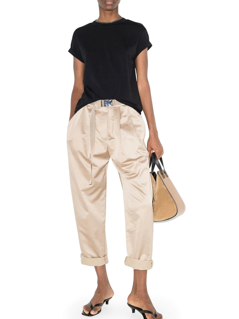 JERSEY T-SHIRT WITH PRECIOUS FAUX LAYERING