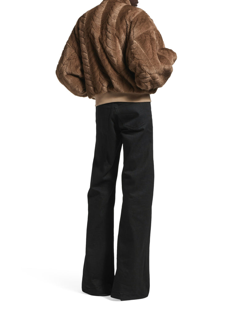 CROPPED JACKET WITH RAISED CABLE PATTERN