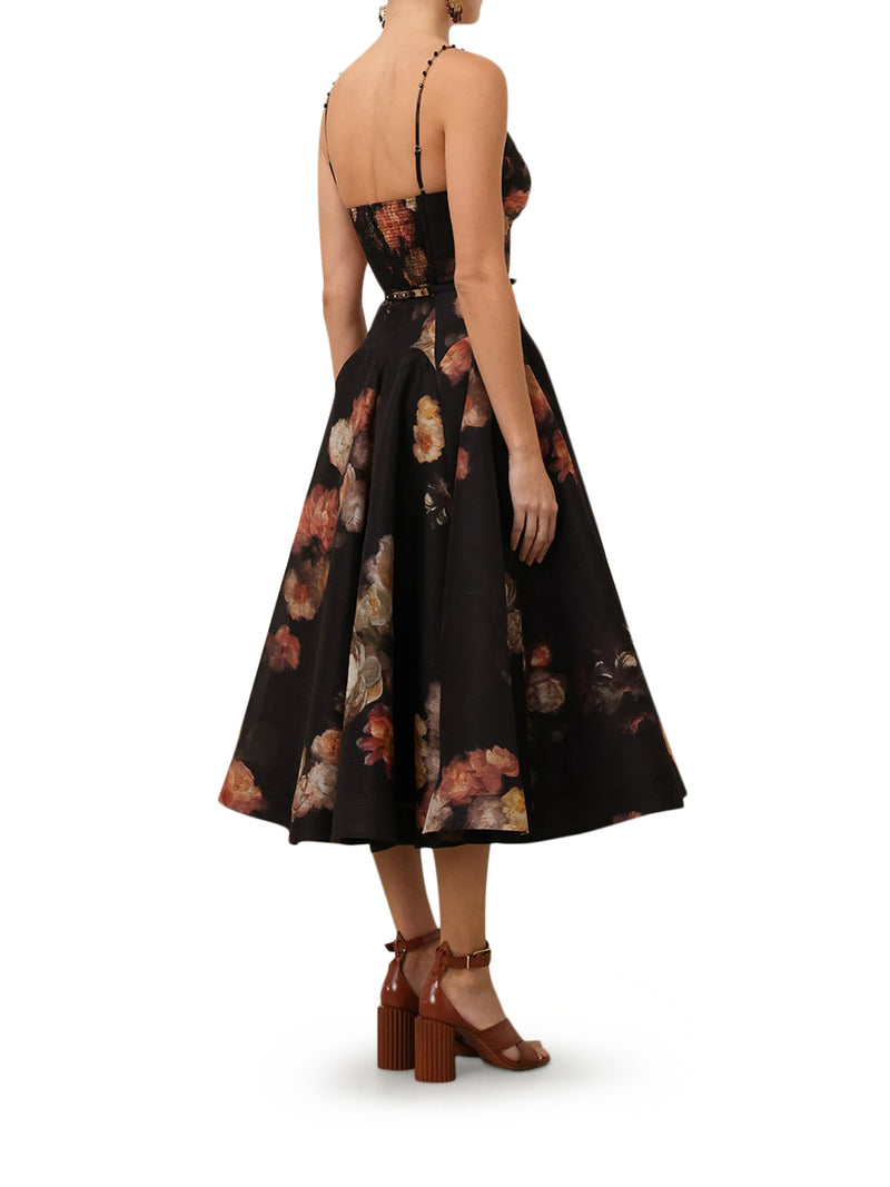 HYPNOTIC CROSSED MIDI DRESS