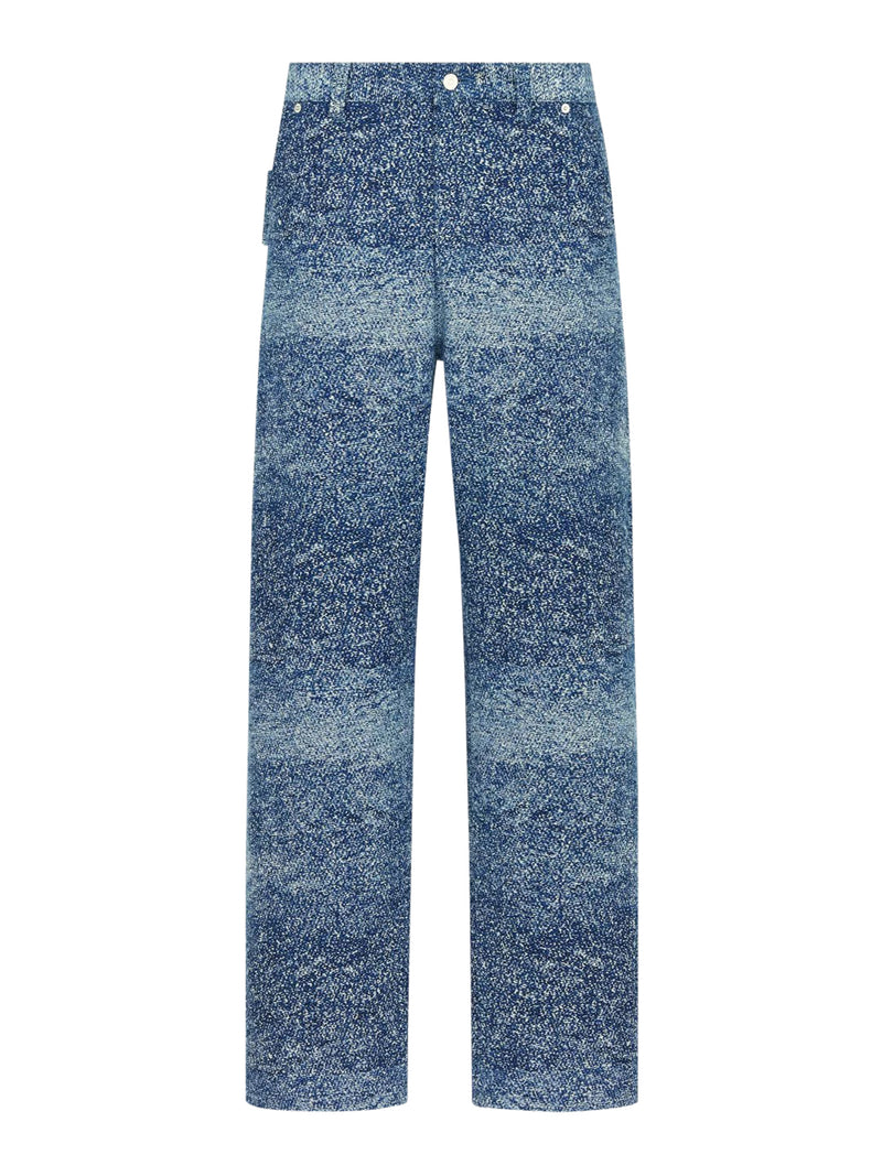 CARPENTER STYLE JEANS WITH LEATHER JACRON