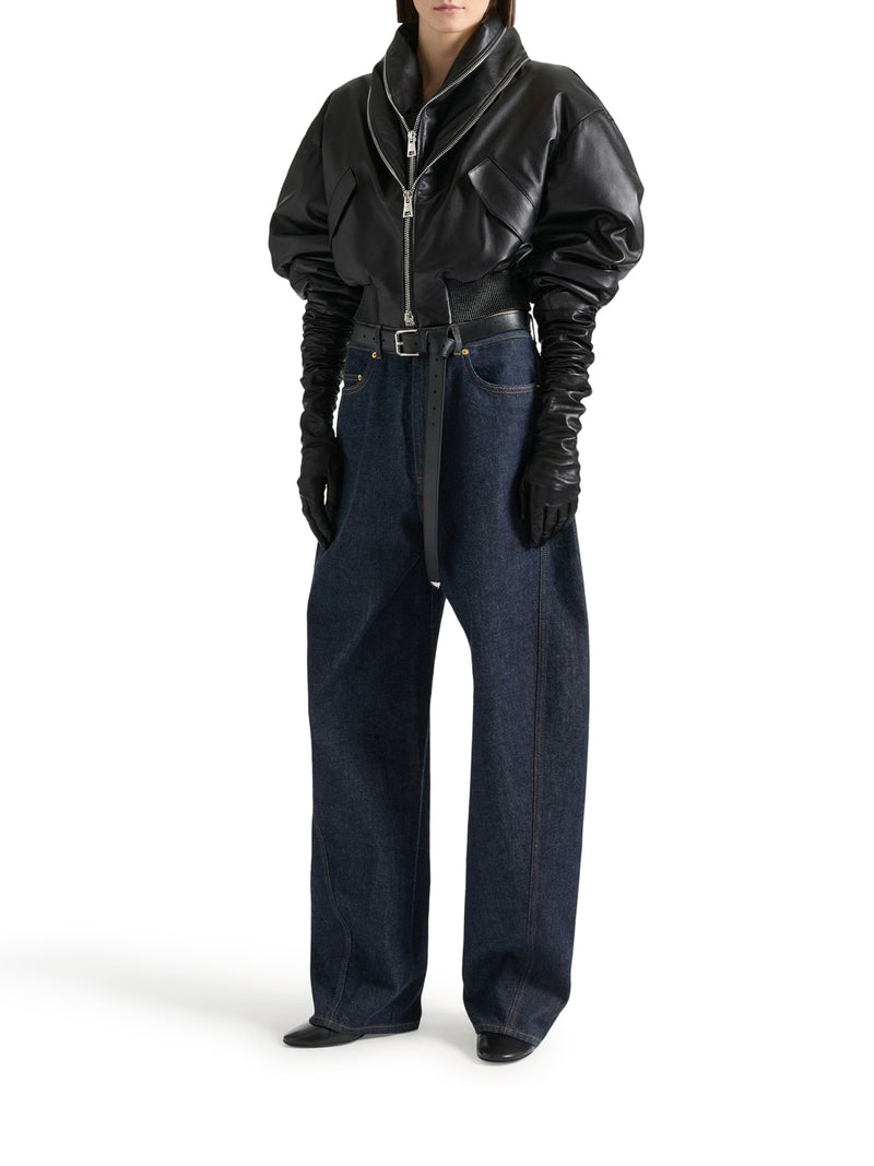 NAPPA BOMBER JACKET WITH SHAWL COLLAR AND ZIP