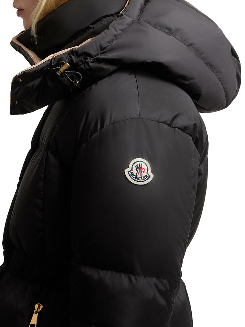 SHORT DOWN JACKET WITH HOOD AND CHECKED QUILTING AGNEUX