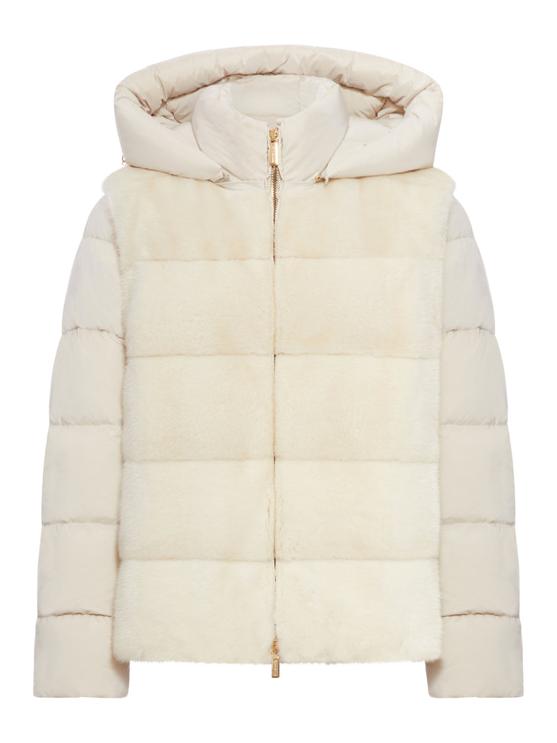 PADDED DOWN JACKET WITH FUR DESIGN