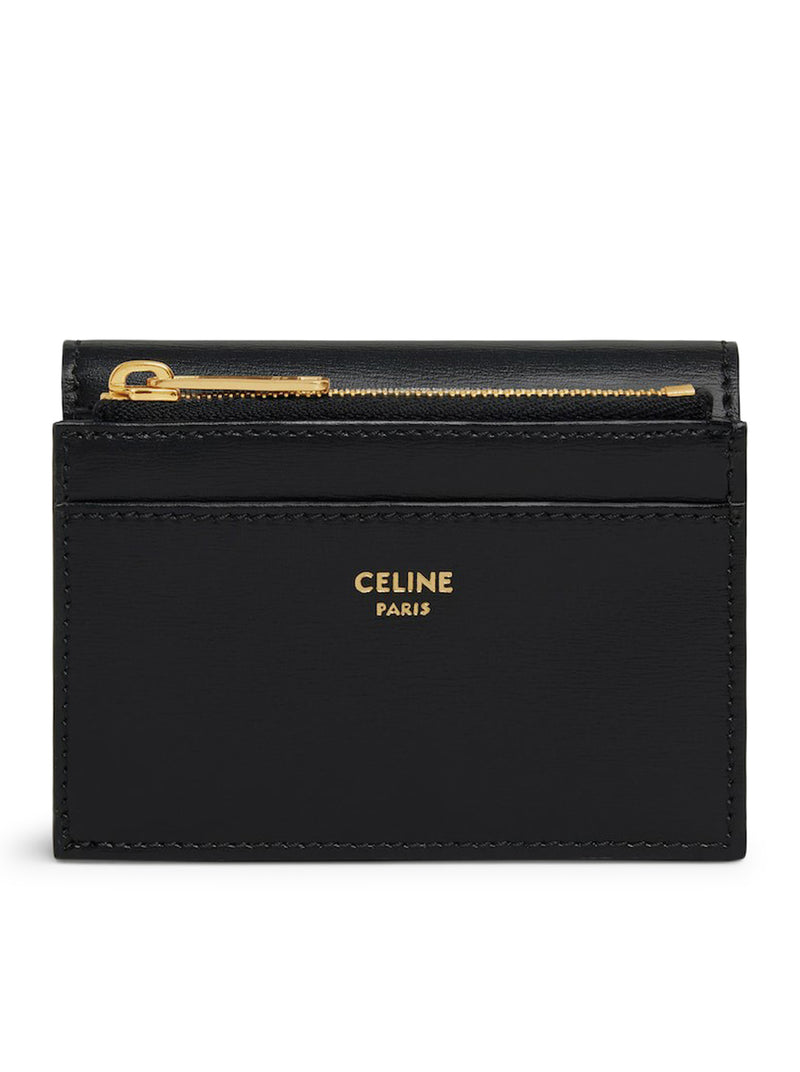 TRIOMPHE COMPACT WALLET WITH COIN PURSE IN POLISHED CALFSKIN