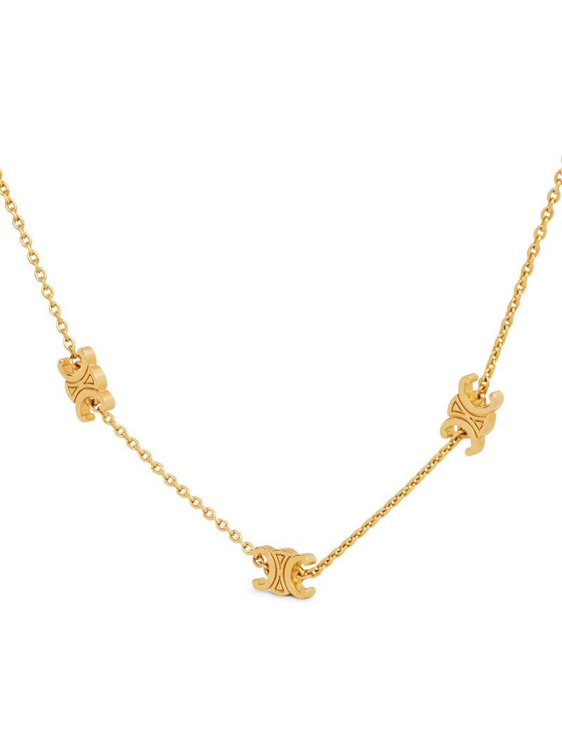MINI TRIOMPHE NECKLACE IN GOLD-FINISHED BRASS