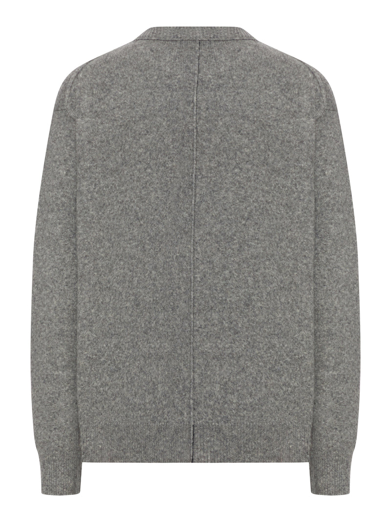 CREW NECK SWEATER IN MELANGE EFFECT WOOL