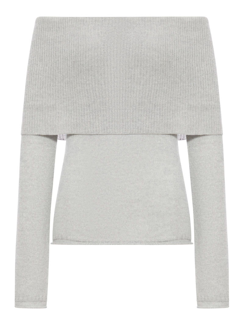 RIBBED BOAT NECK SWEATER
