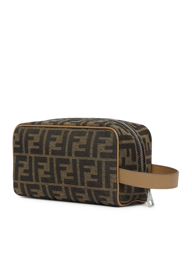 BEAUTY CASE SMALL FF JACQUARD BEAUTY CASE IN JACQUARD FF BROWN