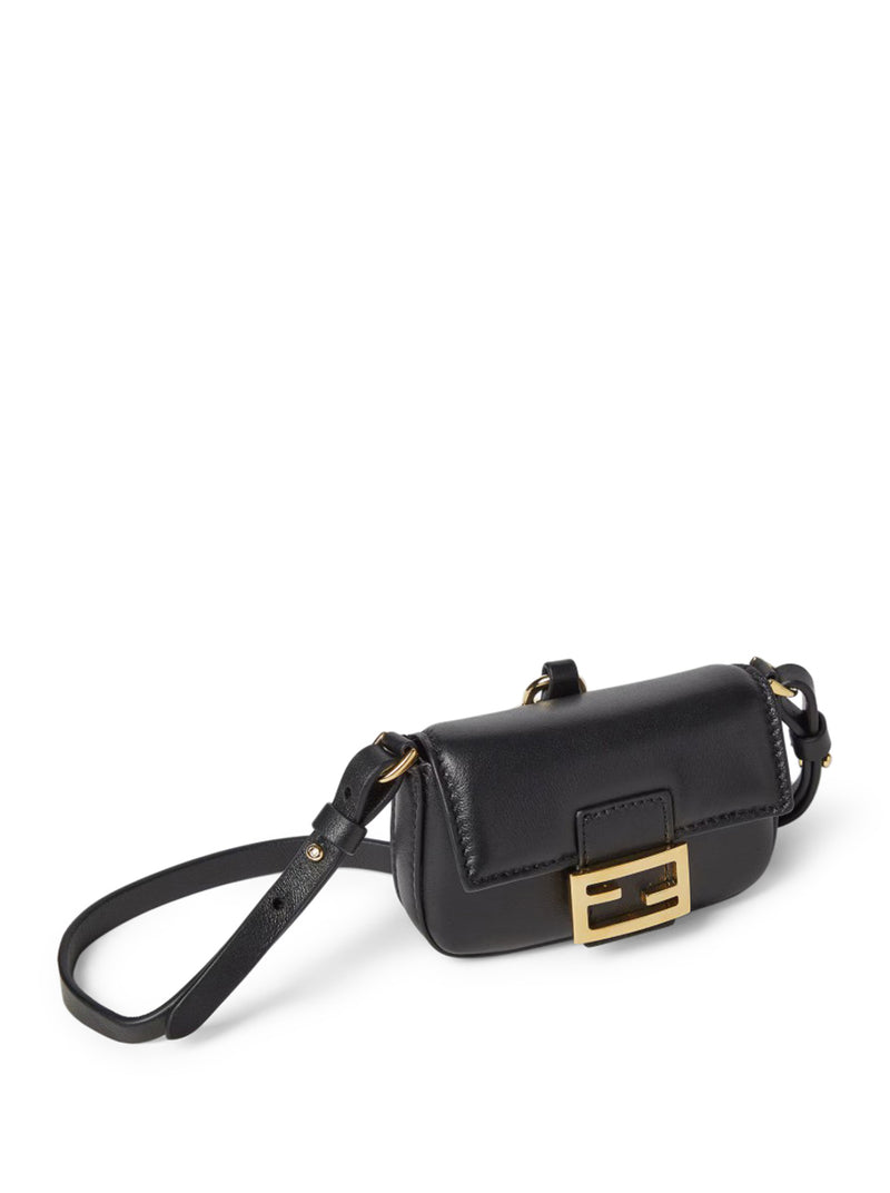 NANO BAGUETTE CHARM IN BLACK NAPPA