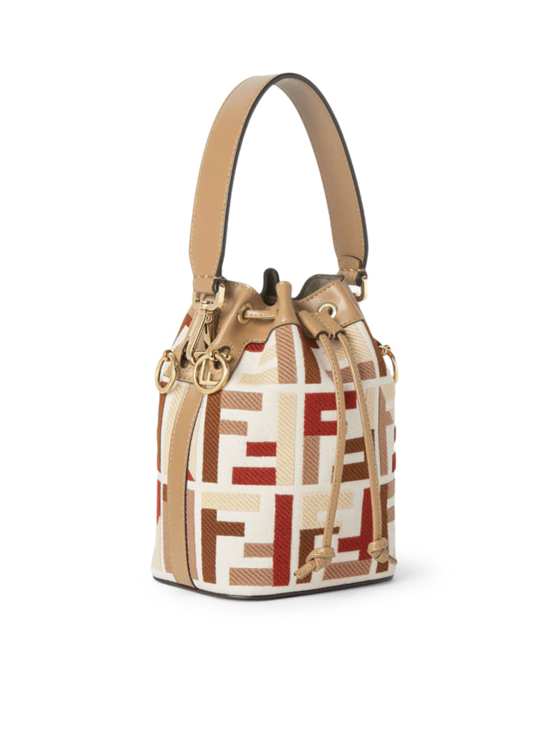 MON TRESOR MINI CANVAS BAG WITH FF EMBROIDERY