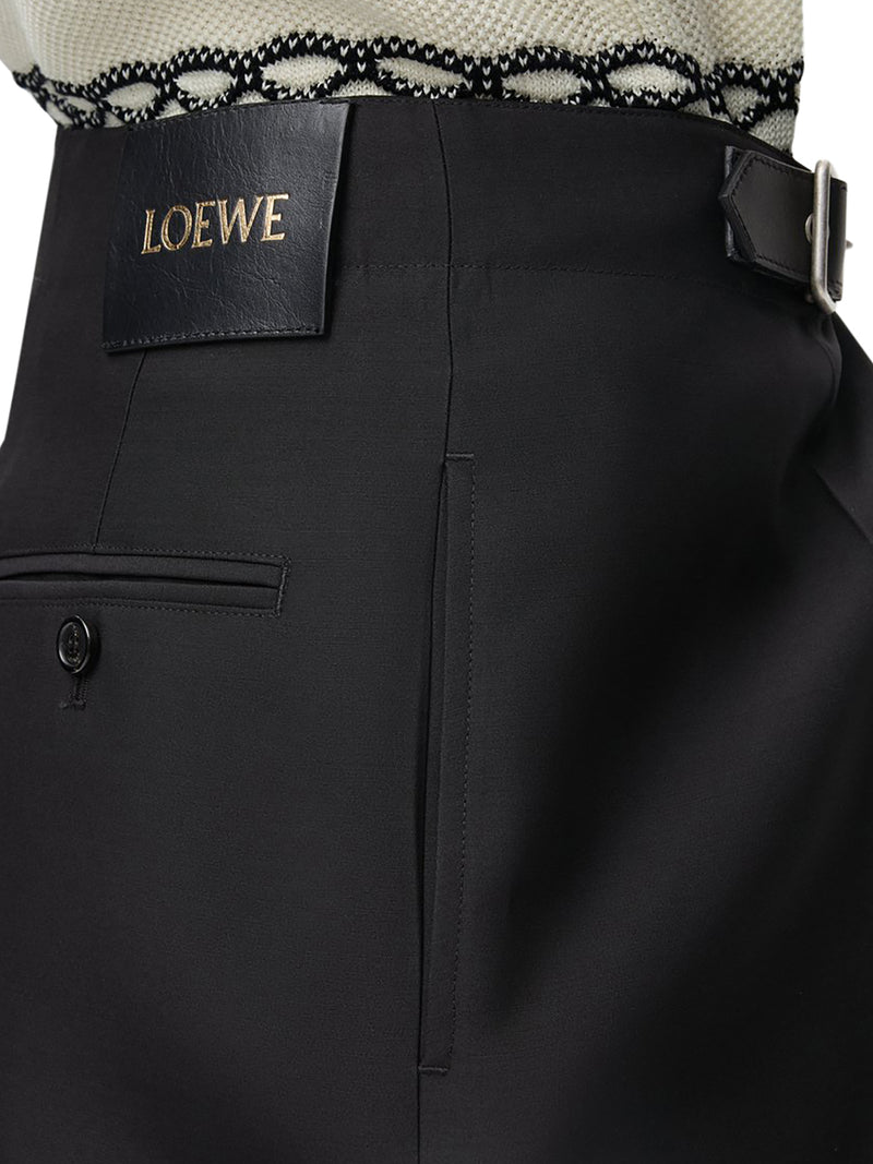 WOOL AND SILK TROUSERS WITH BELT