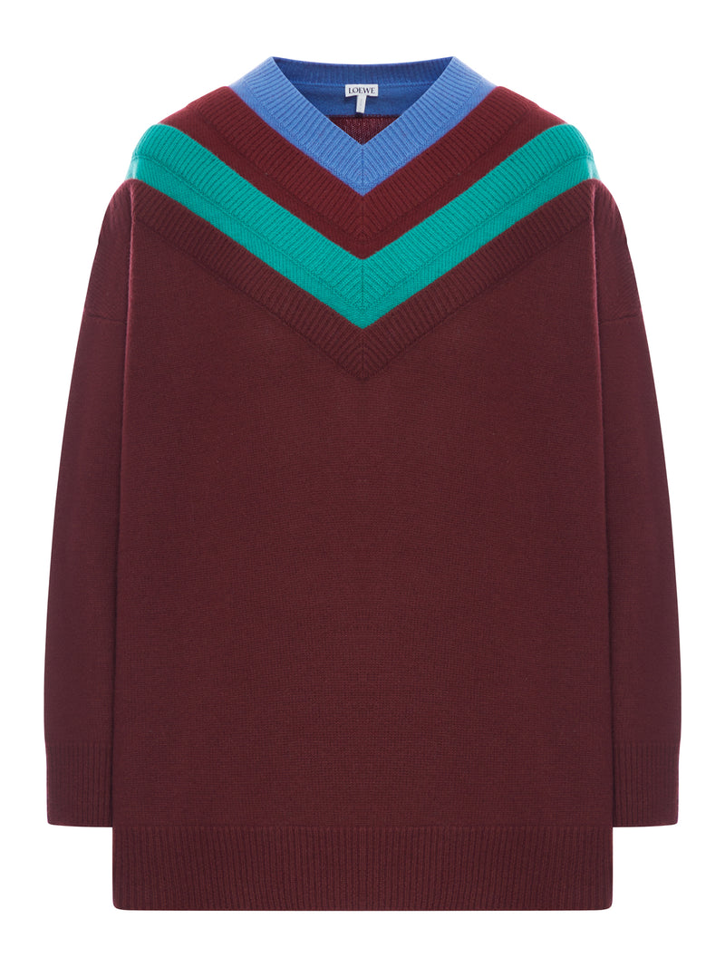 WOOL SWEATER WITH LAYERED CONSTRUCTION