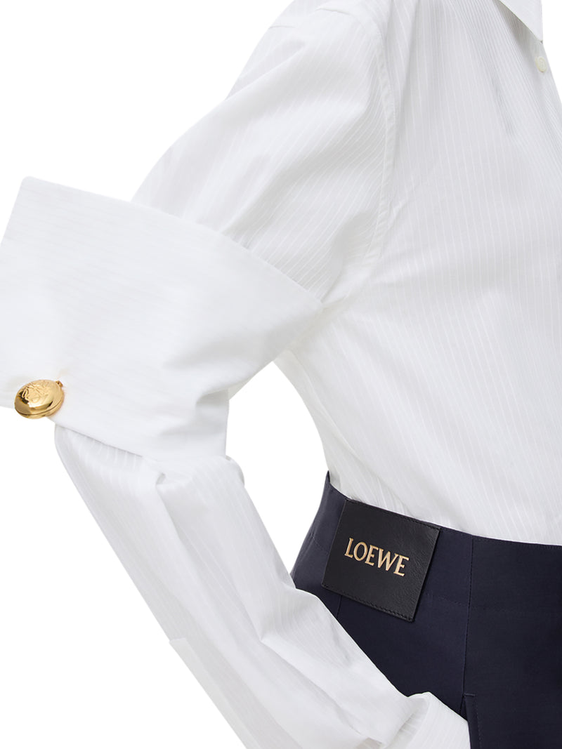 COTTON SHIRT WITH DOUBLE-LAYER SLEEVES