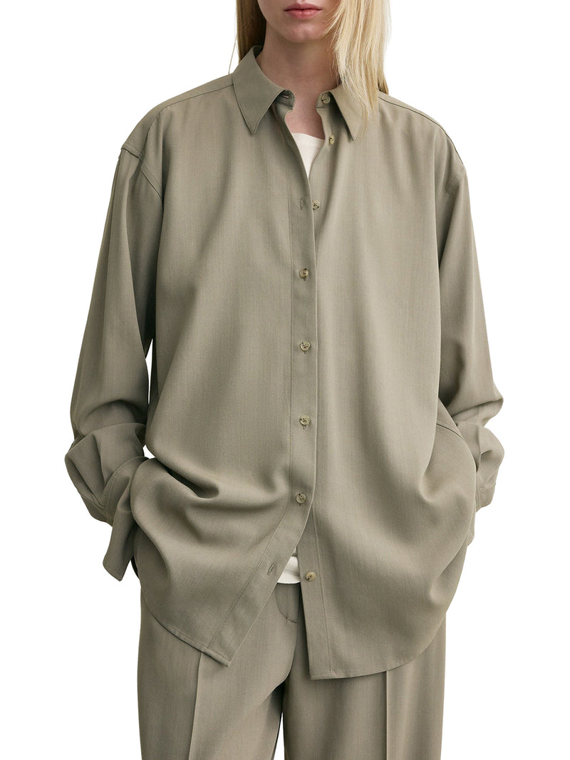 CLASSIC WOOL BLEND TUXEDO SHIRT