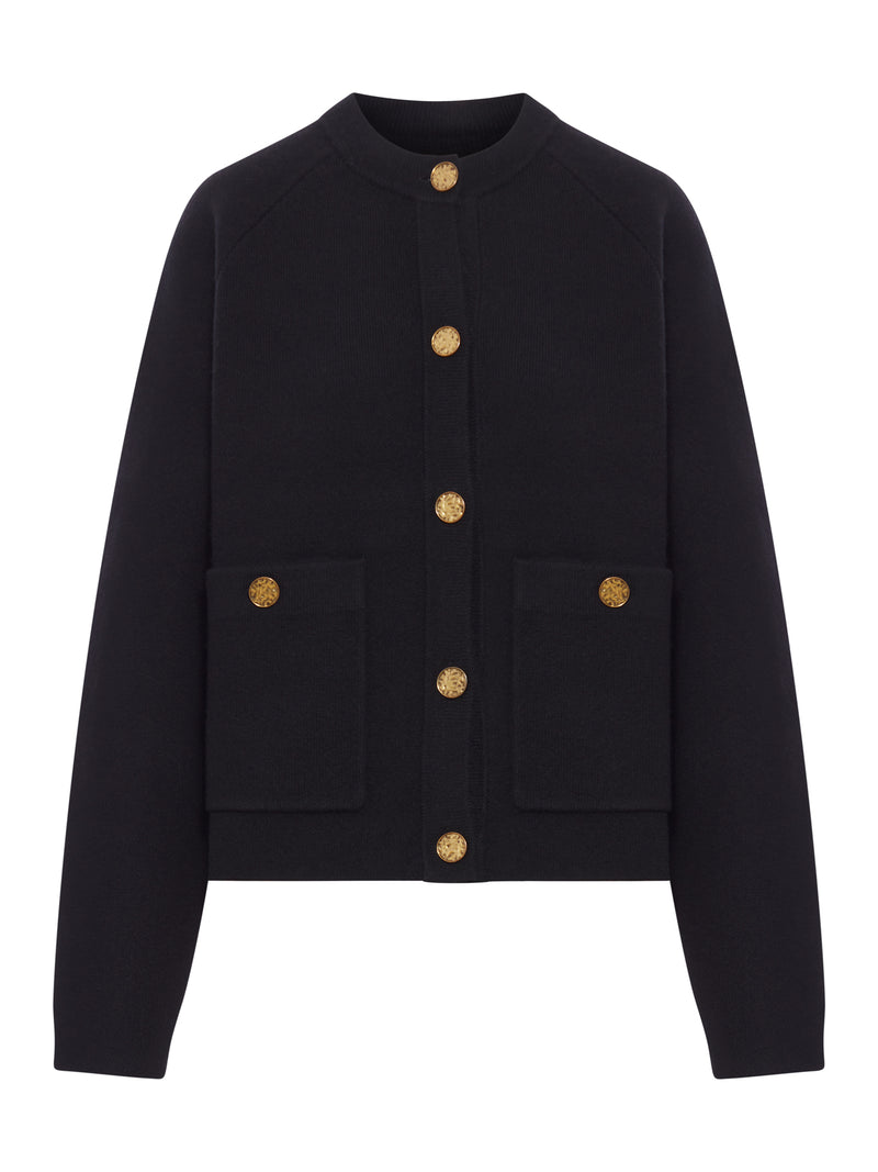 HAMMERED BUTTON CARDIGAN