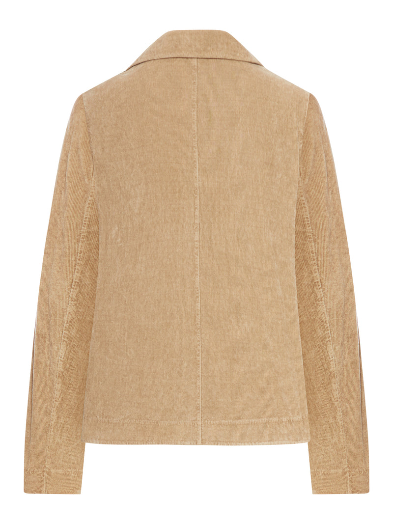 FLARED VELVET RIBBED JACKET