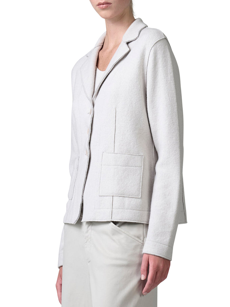 SHAPED WOOL JACKET WITH HERRINGBONE PATTERN INSIDE
