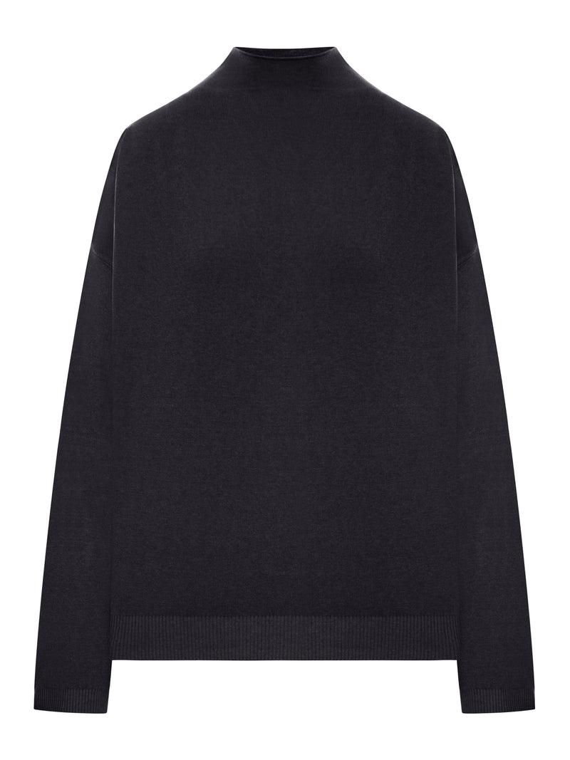 WOOL BLEND HIGH NECK SWEATER