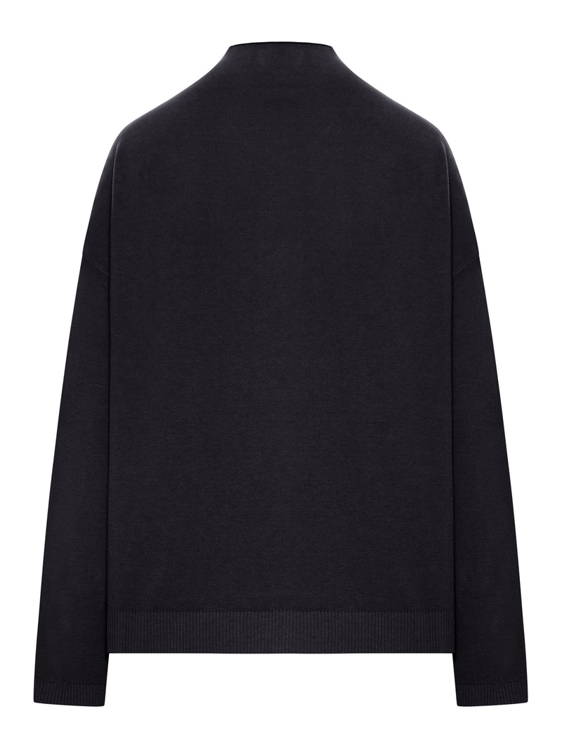 WOOL BLEND HIGH NECK SWEATER
