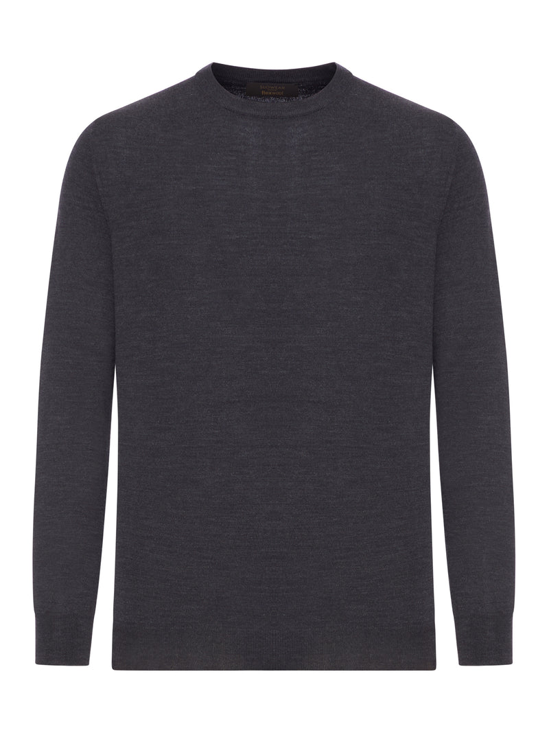 CREWNECK SWEATER IN FINE COMBED WOOL