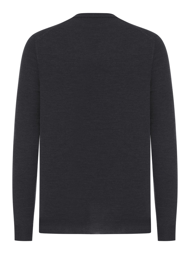 V-NECK SWEATER IN FINE COMBED WOOL