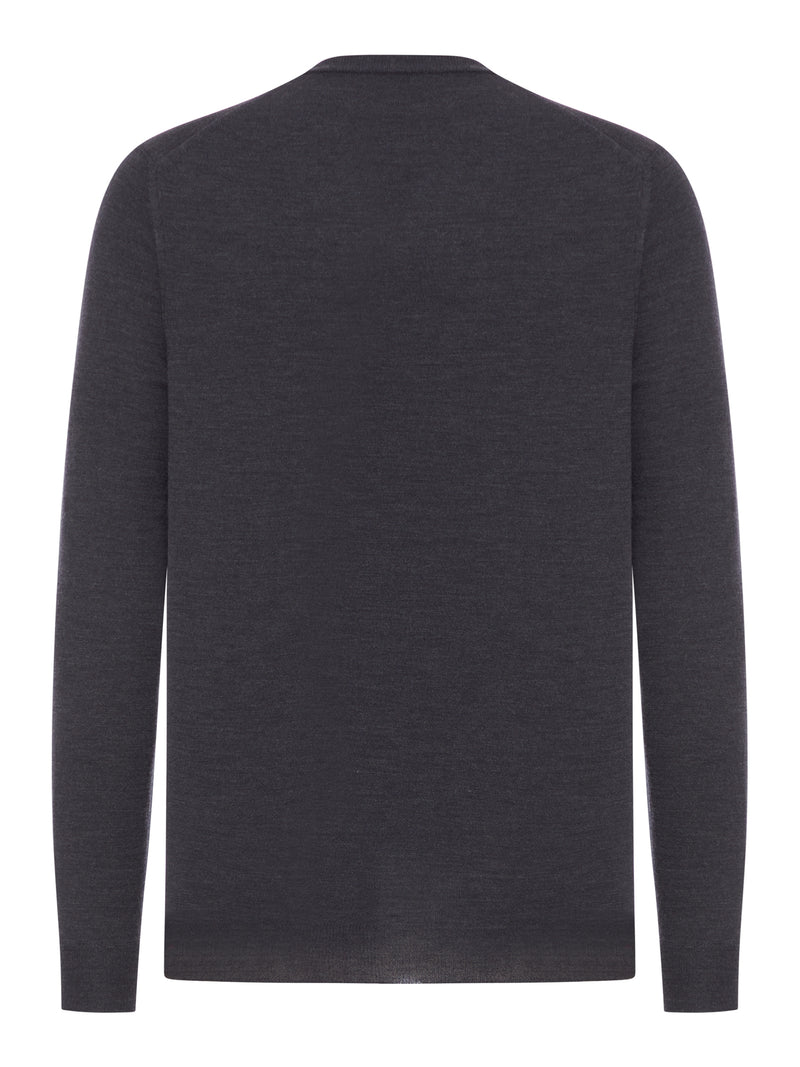 V-NECK SWEATER IN FINE COMBED WOOL