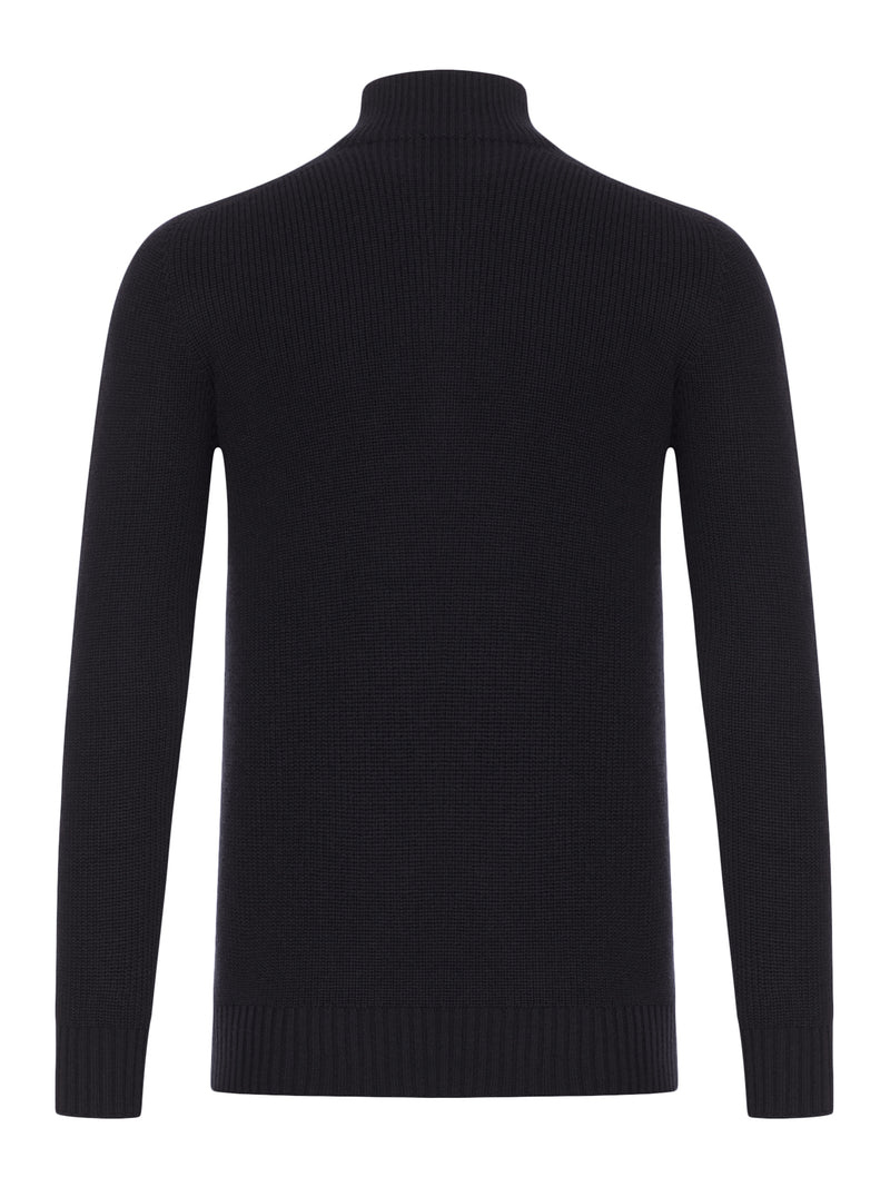 WOOL TURTLENECK SWEATER WITH ZIP