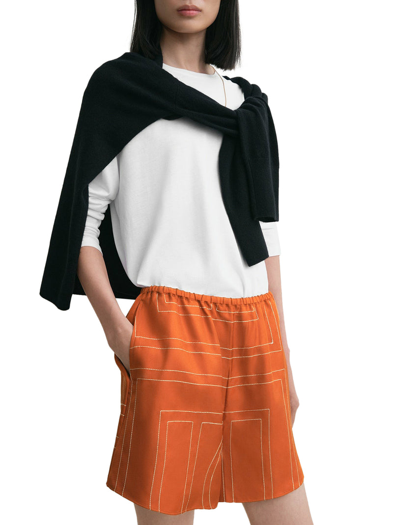 SILK SHORTS WITH MONOGRAM