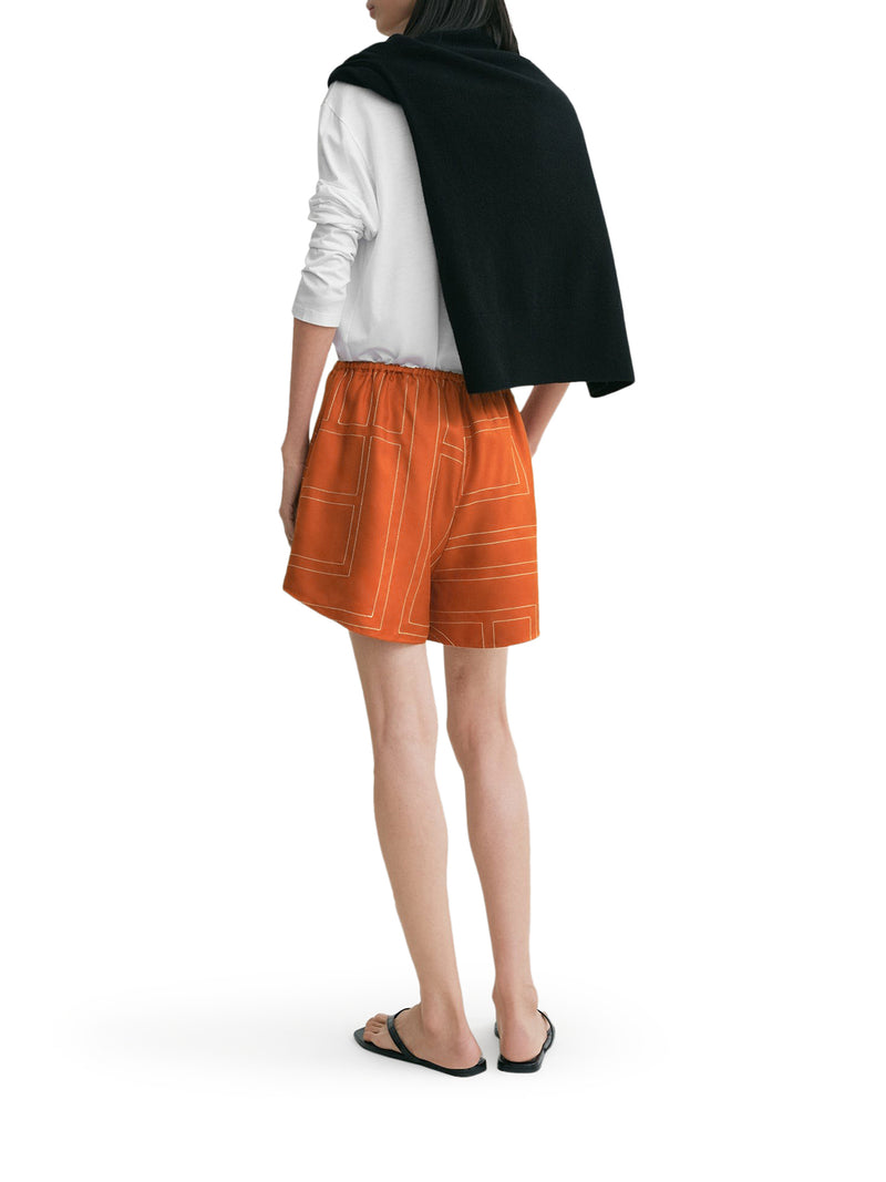 SILK SHORTS WITH MONOGRAM