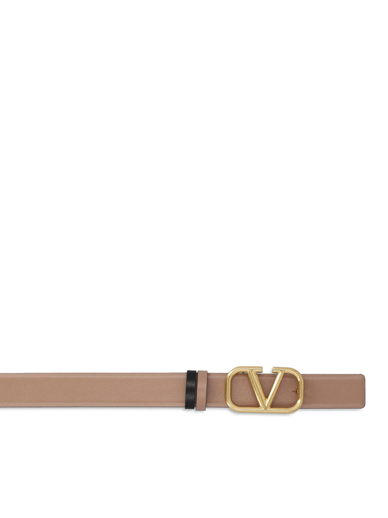 REVERSIBLE VLOGO SIGNATURE BELT IN POLISHED CALFSKIN 30 MM