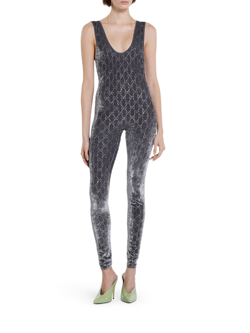 JUMPSUIT WITH GG CRYSTAL EMBROIDERY