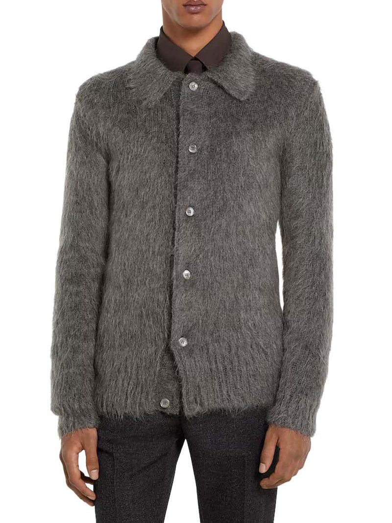 BRUSHED MOHAIR WOOL CARDIGAN