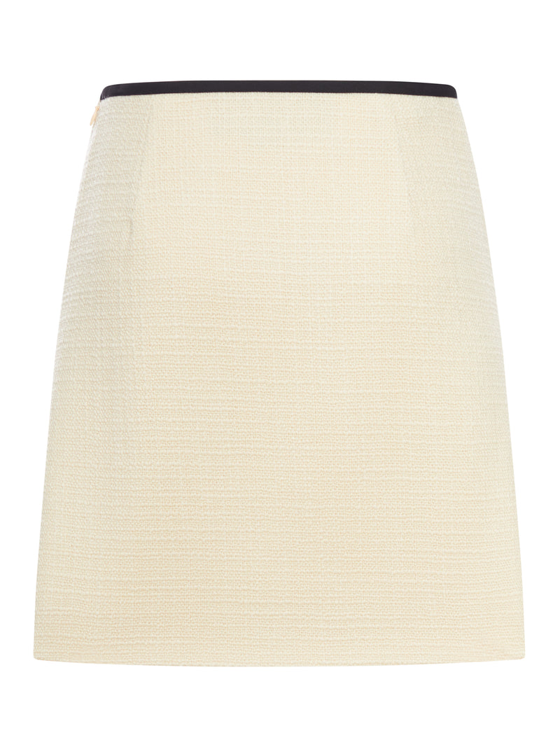 WOOL TWEED SKIRT WITH BOW