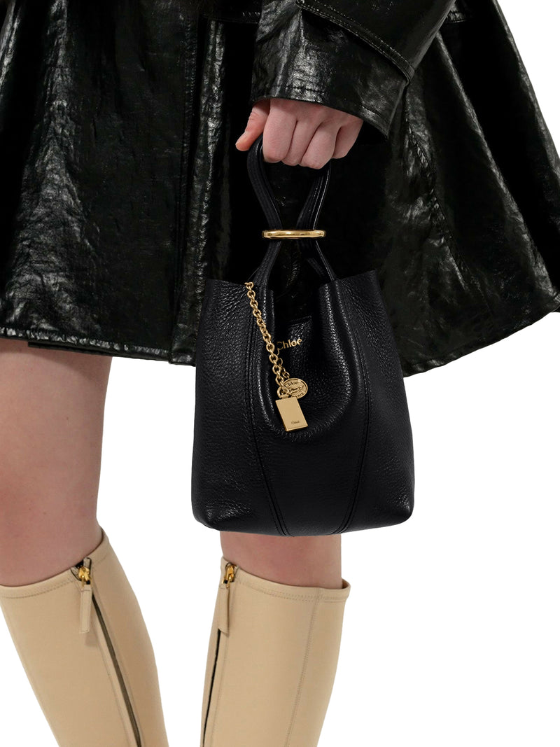 CHLOÉ SPIN SMALL TOTE BAG IN GRAINY LEATHER