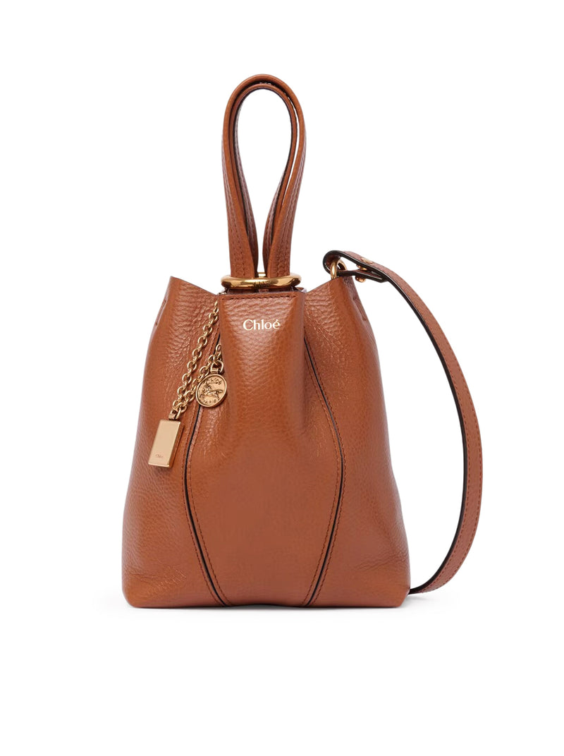 CHLOÉ SPIN SMALL TOTE BAG IN GRAINY LEATHER