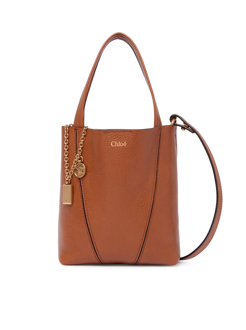 CHLOÉ SPIN SMALL TOTE BAG IN GRAINY LEATHER